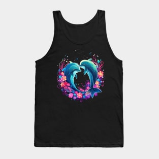 Dolphin Couple Valentine Tank Top